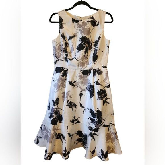 Danny and Nicole Black and Tan A-Line Midi Dress Wedding Guest, size 8 - Picture 1 of 3